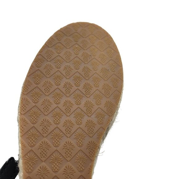 Tommy Bahama Women's Black Leather Espadrille Strappy Black Wedge Sandals Size 9 - Picture 12 of 12